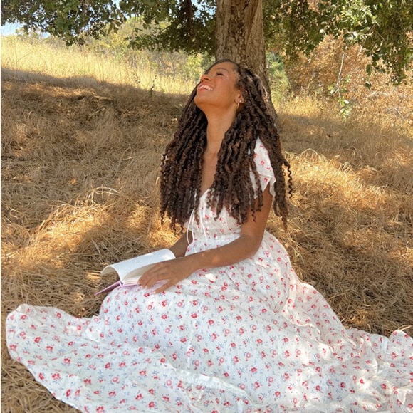 Gunne Sax by ModCloth size 16 White and Red Floral Dress - Picture 11 of 11